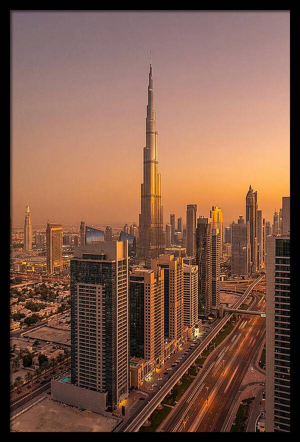 Dubai Skyline At Sunset