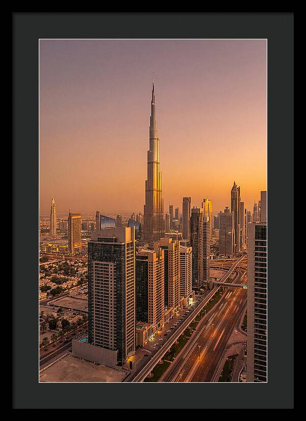 Dubai Skyline At Sunset