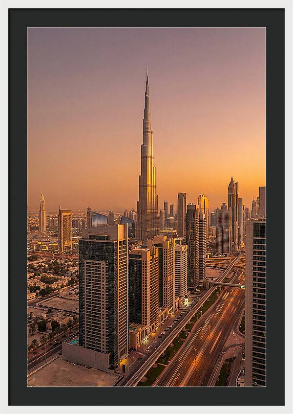 Dubai Skyline At Sunset
