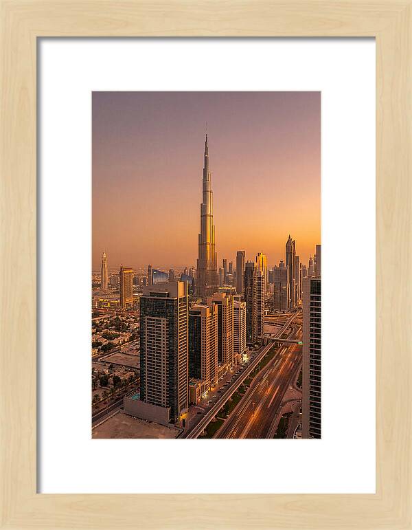 Dubai Skyline At Sunset