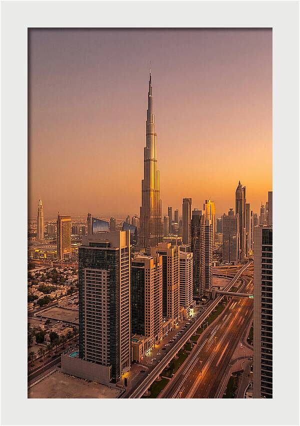 Dubai Skyline At Sunset
