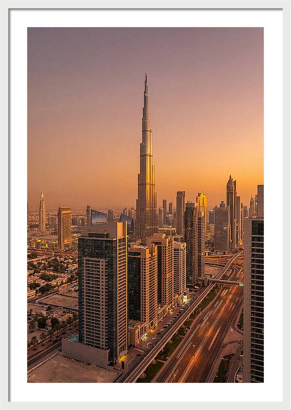 Dubai Skyline At Sunset
