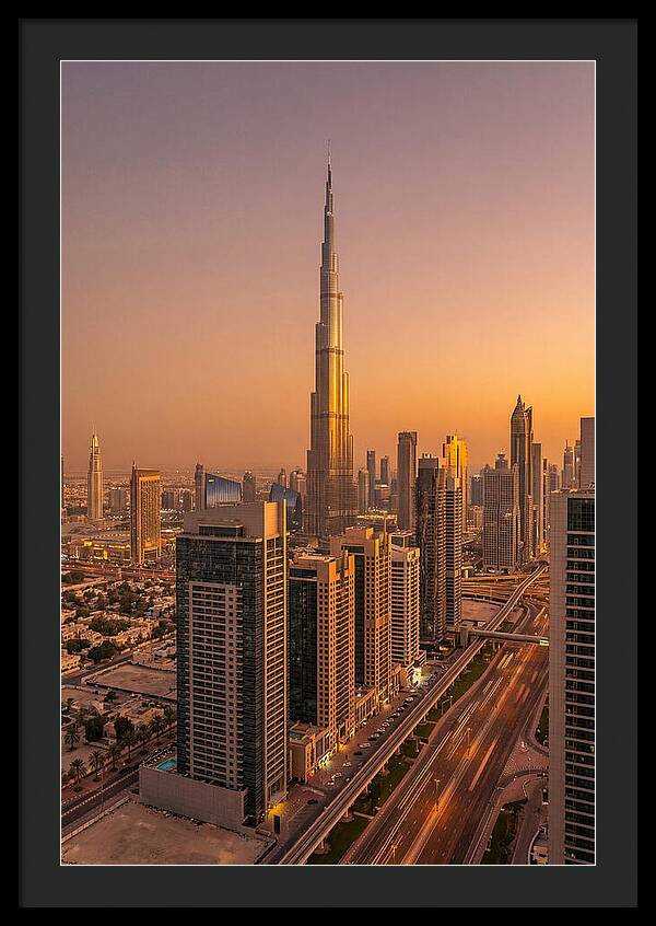 Dubai Skyline At Sunset
