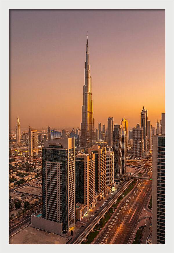 Dubai Skyline At Sunset