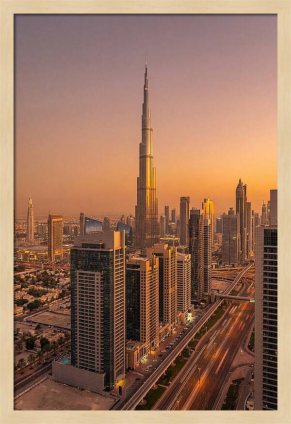 Dubai Skyline At Sunset