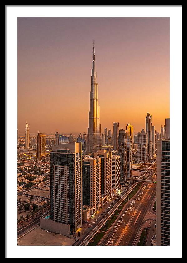 Dubai Skyline At Sunset