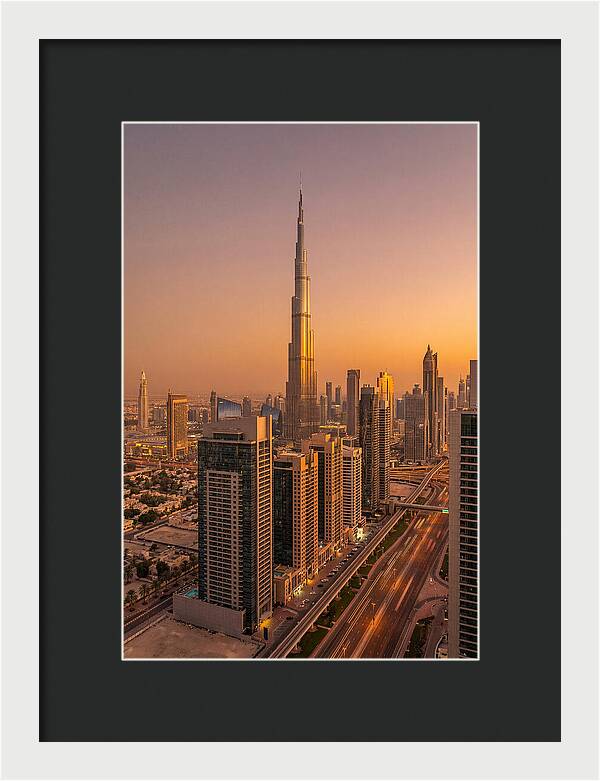 Dubai Skyline At Sunset