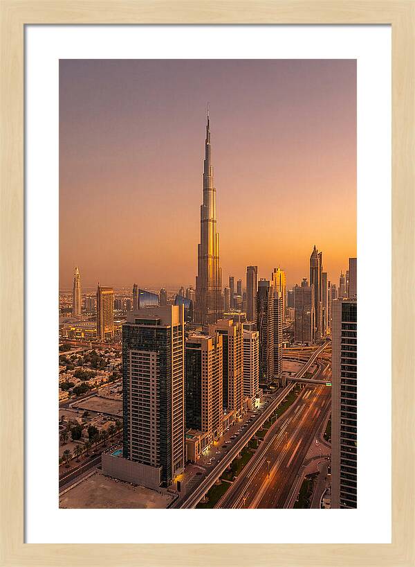 Dubai Skyline At Sunset