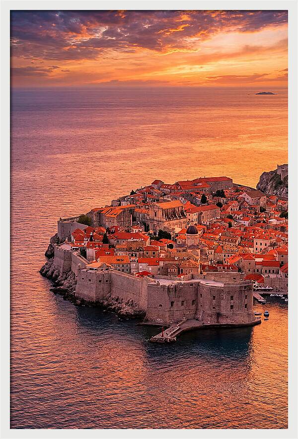 Dubrovnik Old Town At Sunset