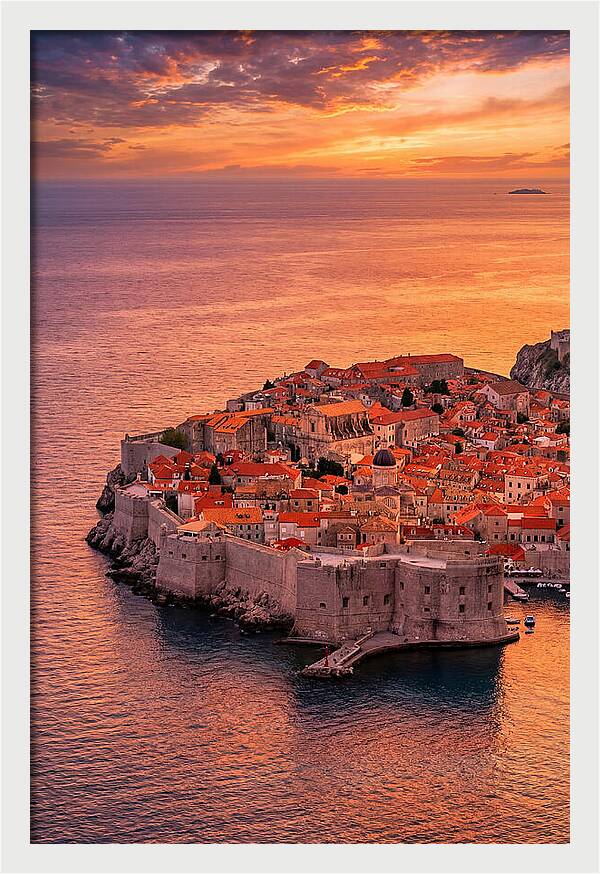 Dubrovnik Old Town At Sunset