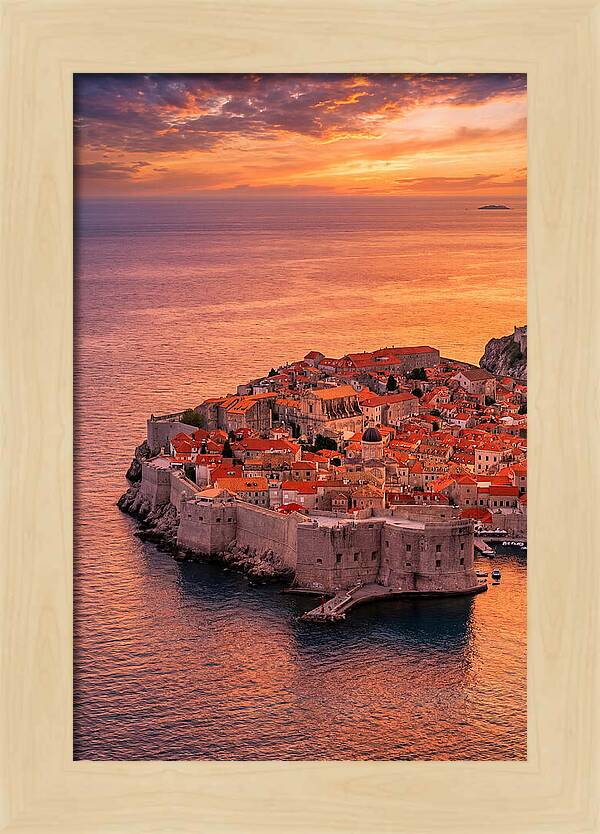 Dubrovnik Old Town At Sunset