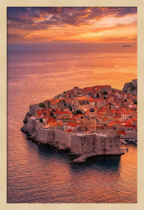 Dubrovnik Old Town At Sunset