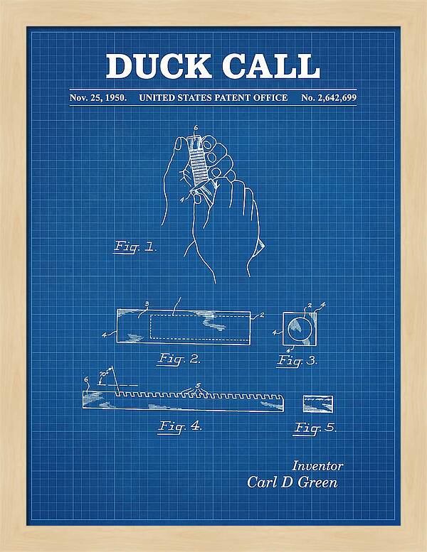 Duck Call Blueprint Patent Us2642699a