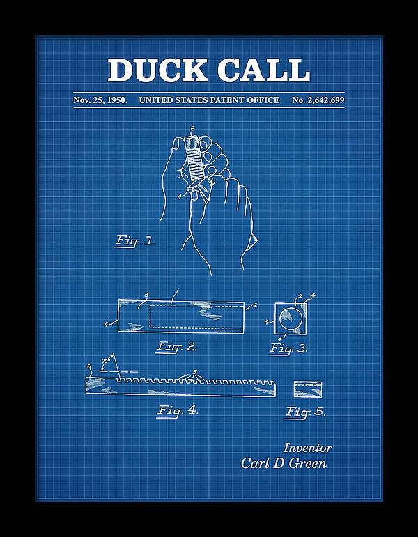 Duck Call Blueprint Patent Us2642699a