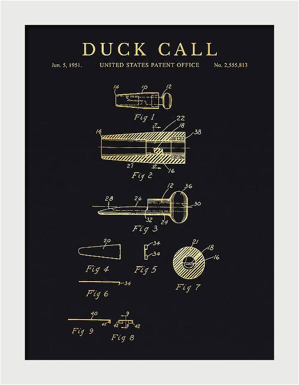 Duck Call Gold Patent Us2555813a