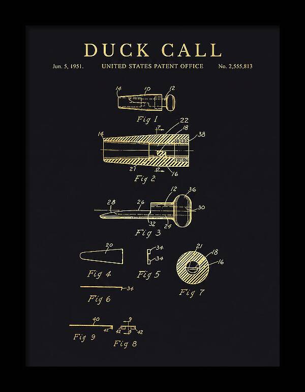 Duck Call Gold Patent Us2555813a