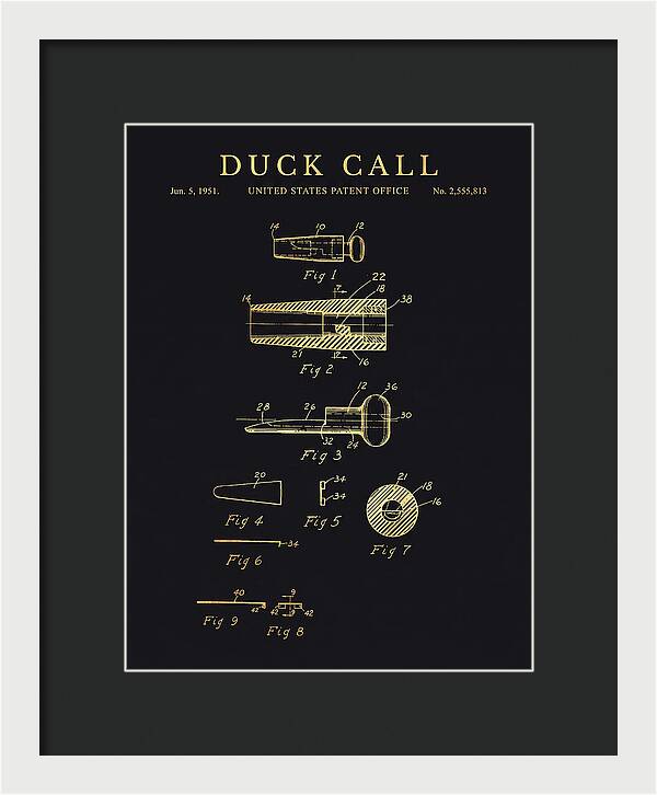 Duck Call Gold Patent Us2555813a
