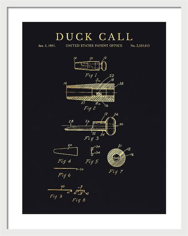 Duck Call Gold Patent Us2555813a
