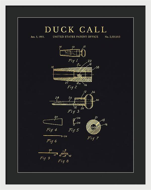 Duck Call Gold Patent Us2555813a