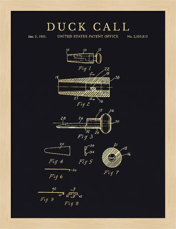 Duck Call Gold Patent Us2555813a