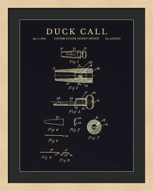 Duck Call Gold Patent Us2555813a