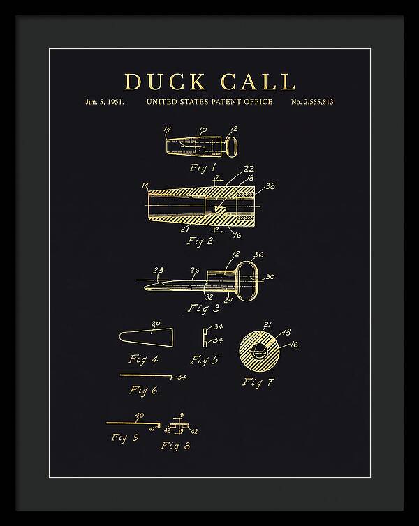 Duck Call Gold Patent Us2555813a