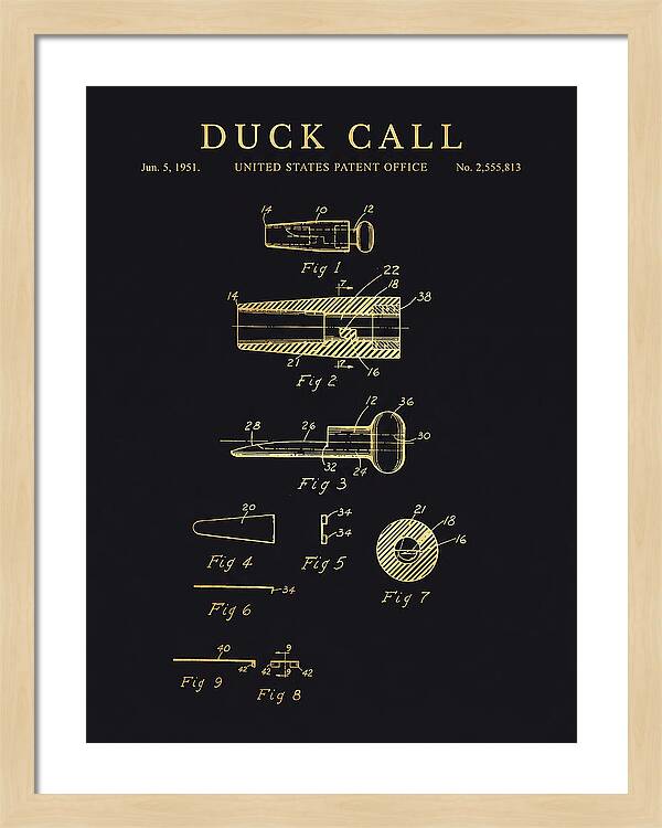 Duck Call Gold Patent Us2555813a