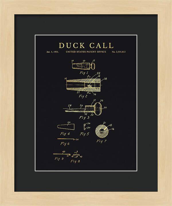 Duck Call Gold Patent Us2555813a