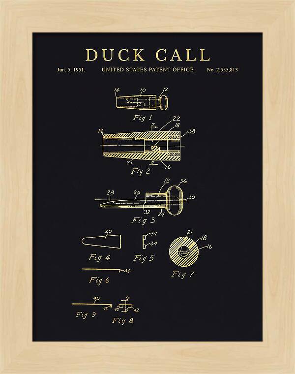 Duck Call Gold Patent Us2555813a