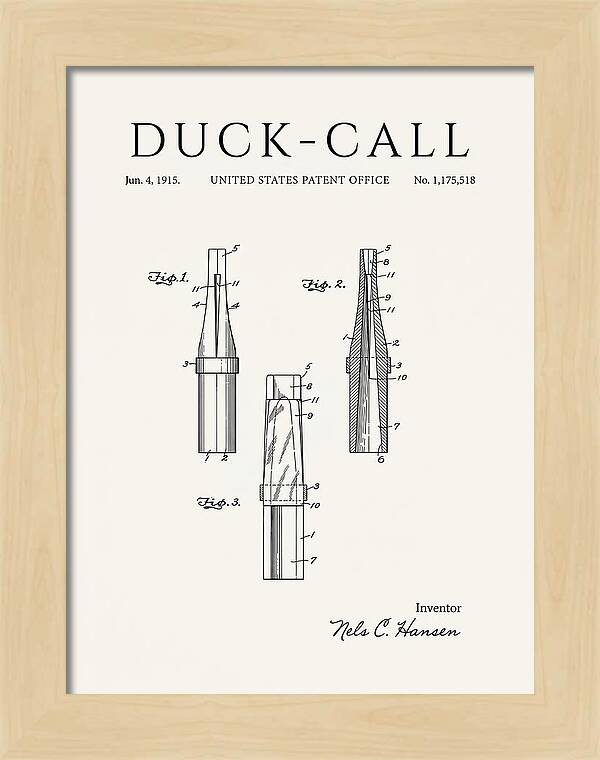 Duck Call Minimalist Patent Us1175518a