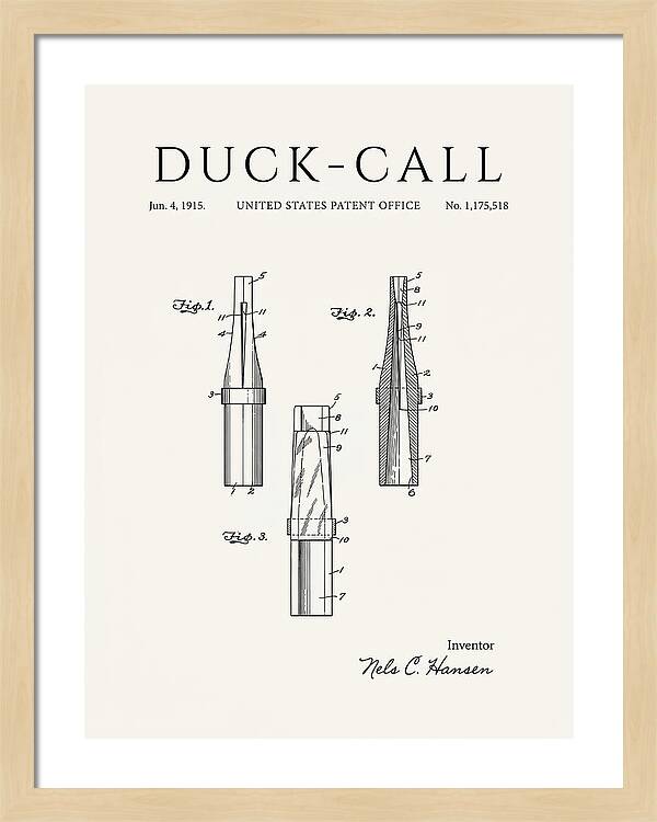 Duck Call Minimalist Patent Us1175518a