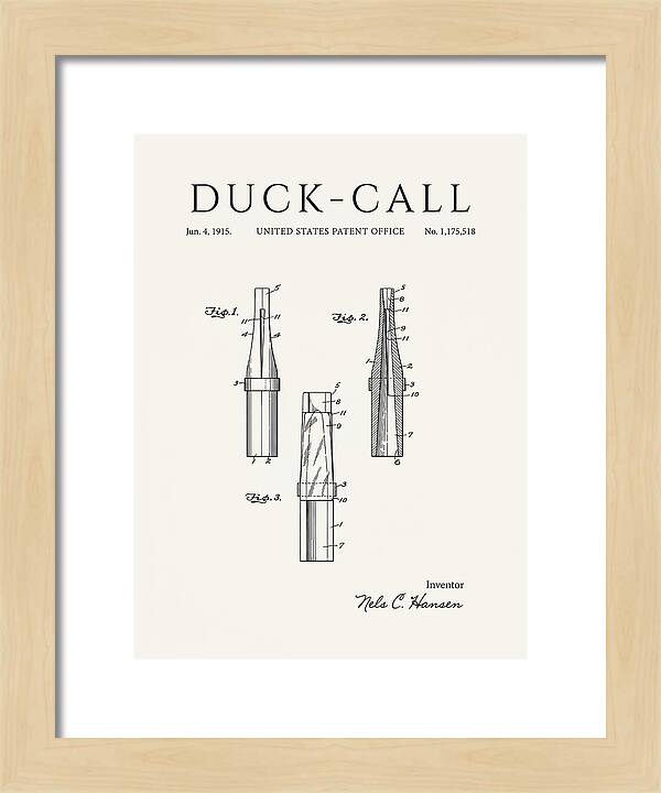 Duck Call Minimalist Patent Us1175518a