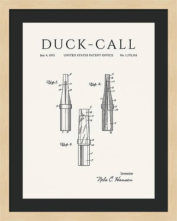Duck Call Minimalist Patent Us1175518a