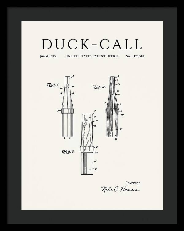 Duck Call Minimalist Patent Us1175518a