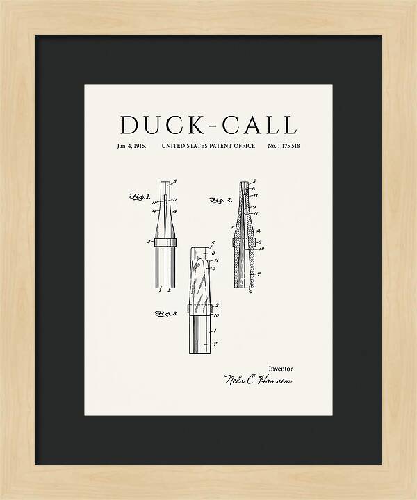 Duck Call Minimalist Patent Us1175518a