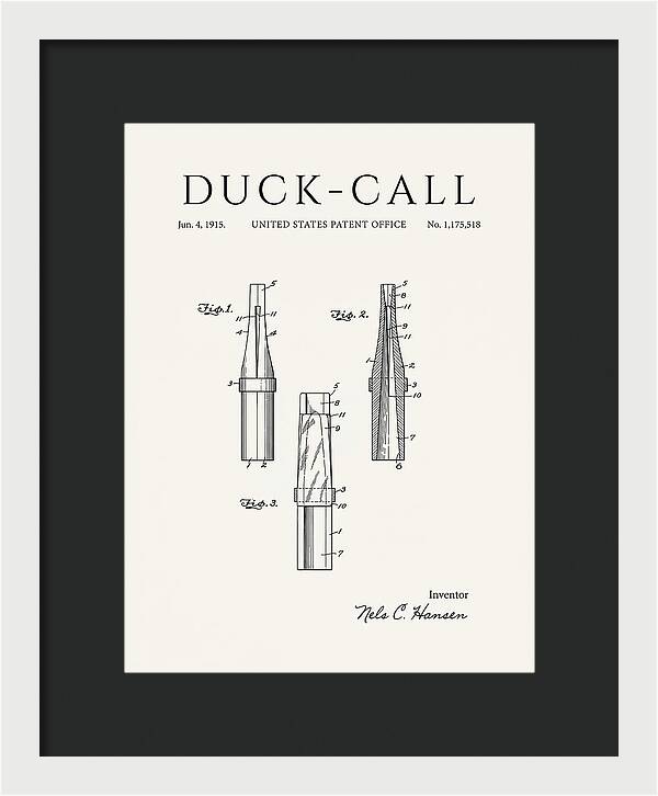 Duck Call Minimalist Patent Us1175518a