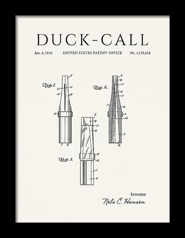 Duck Call Minimalist Patent Us1175518a