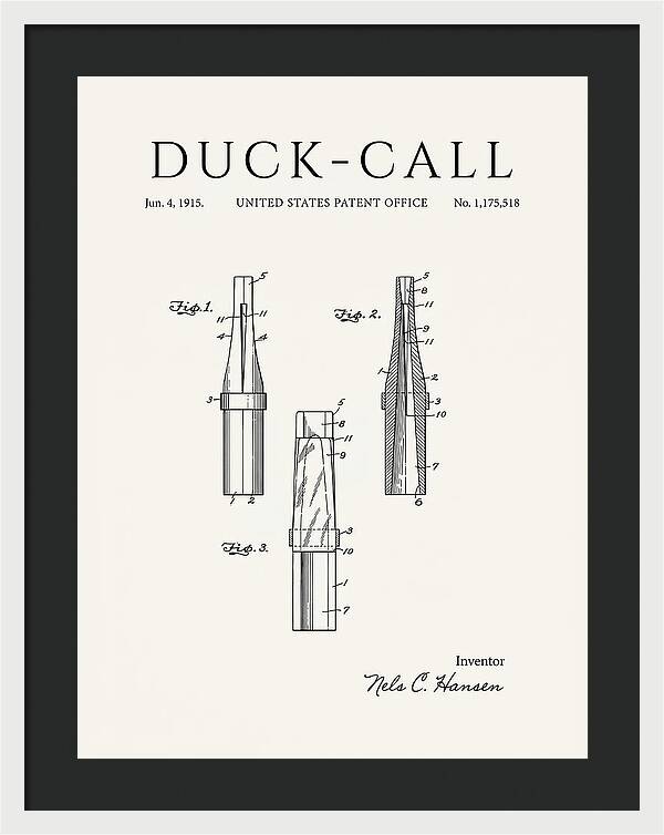 Duck Call Minimalist Patent Us1175518a