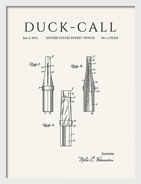 Duck Call Minimalist Patent Us1175518a