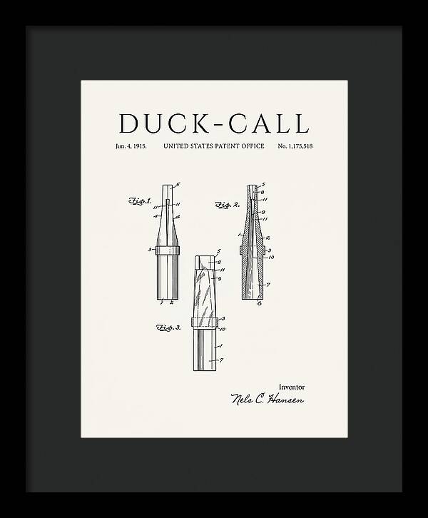 Duck Call Minimalist Patent Us1175518a