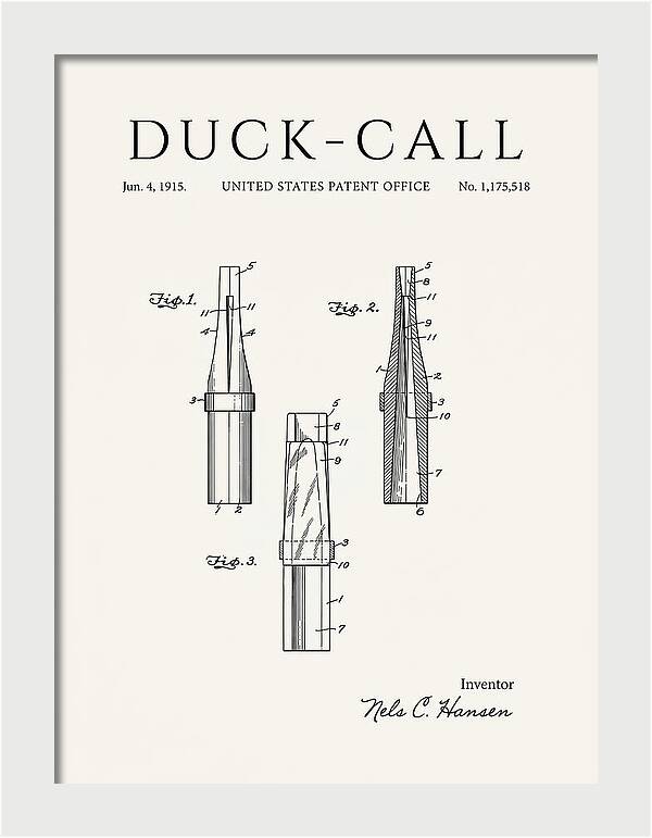 Duck Call Minimalist Patent Us1175518a