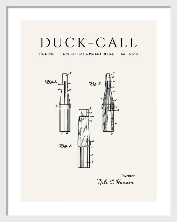 Duck Call Minimalist Patent Us1175518a