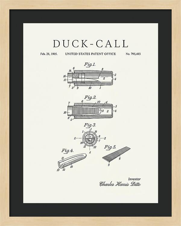 Duck Call Minimalist Patent Us795493a
