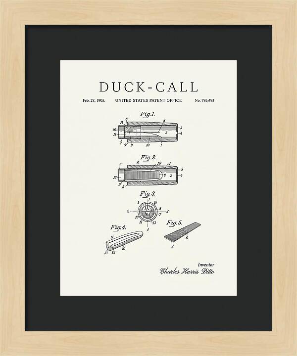Duck Call Minimalist Patent Us795493a
