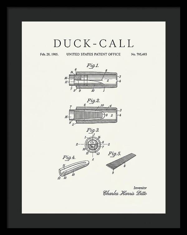 Duck Call Minimalist Patent Us795493a