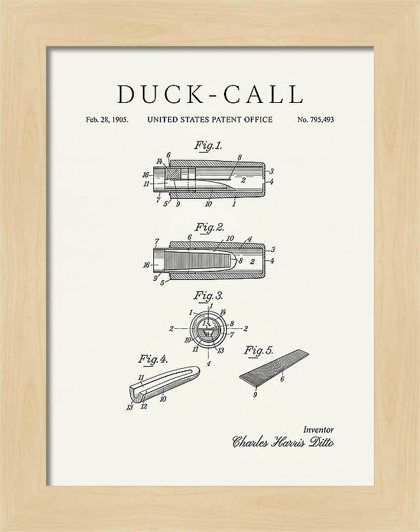 Duck Call Minimalist Patent Us795493a