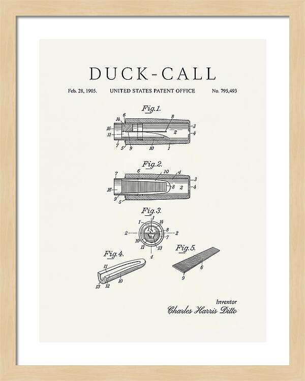 Duck Call Minimalist Patent Us795493a