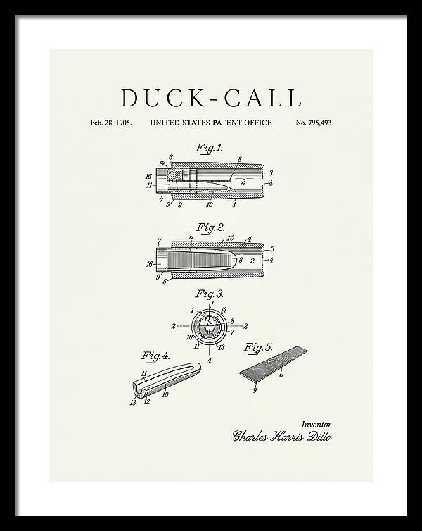 Duck Call Minimalist Patent Us795493a