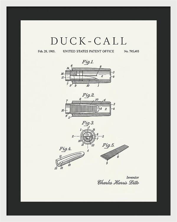 Duck Call Minimalist Patent Us795493a