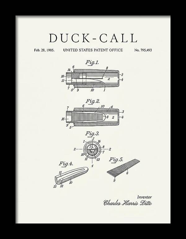 Duck Call Minimalist Patent Us795493a
